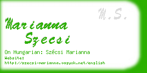 marianna szecsi business card