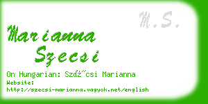 marianna szecsi business card